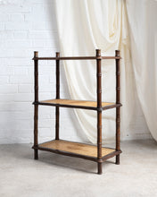 Load image into Gallery viewer, Wooden Faux Bamboo and Cane Shelves
