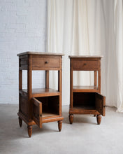 Load image into Gallery viewer, Pair of French Bedside Tables With Stone Tops
