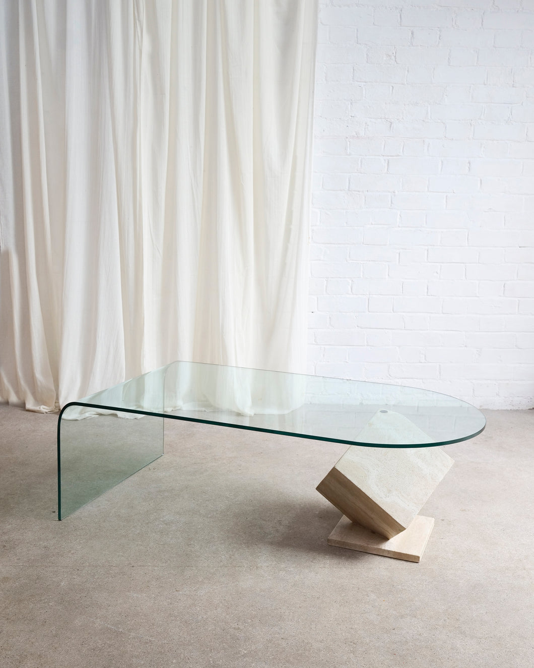 Post Modern Waterfall Glass Coffee Table