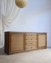 Load image into Gallery viewer, Rattan Sideboard with Marble Top
