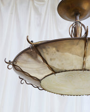 Load image into Gallery viewer, ONLY AVAILABLE AT THE SPOTLIGHT MARKET - Brass and Frosted Glass Sunburst Ceiling Pendant
