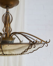 Load image into Gallery viewer, ONLY AVAILABLE AT THE SPOTLIGHT MARKET - Brass and Frosted Glass Sunburst Ceiling Pendant
