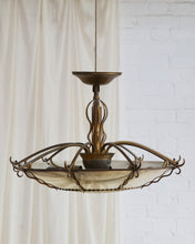 Load image into Gallery viewer, ONLY AVAILABLE AT THE SPOTLIGHT MARKET - Brass and Frosted Glass Sunburst Ceiling Pendant
