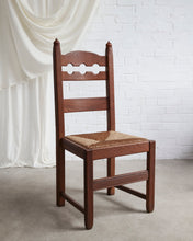 Load image into Gallery viewer, Brutalist Set of Razor Back Oak Dining Chairs
