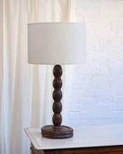Load image into Gallery viewer, Extra Large French Oak Bobbin Turned Lamp
