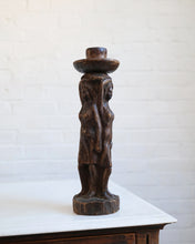 Load image into Gallery viewer, Hand Carved Wooden Candle Holder
