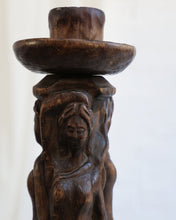 Load image into Gallery viewer, Hand Carved Wooden Candle Holder
