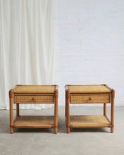 Load image into Gallery viewer, French Bamboo and Rattan Bedside Tables
