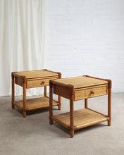 Load image into Gallery viewer, French Bamboo and Rattan Bedside Tables
