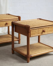 Load image into Gallery viewer, French Bamboo and Rattan Bedside Tables
