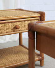 Load image into Gallery viewer, French Bamboo and Rattan Bedside Tables
