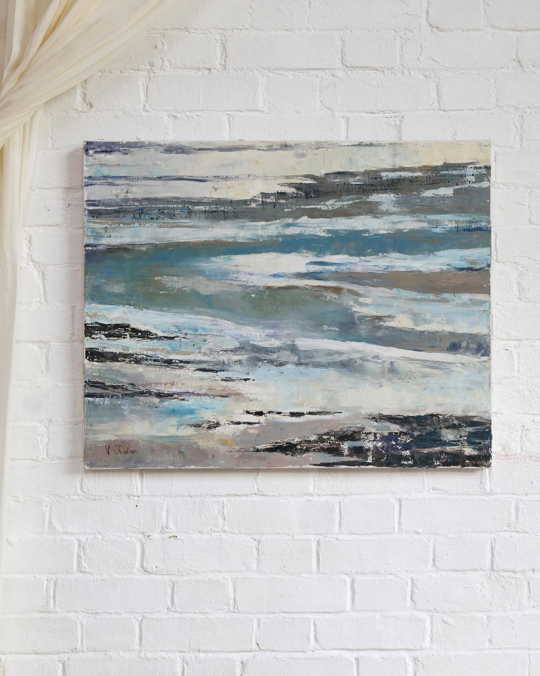 Oil On Canvas In Blues