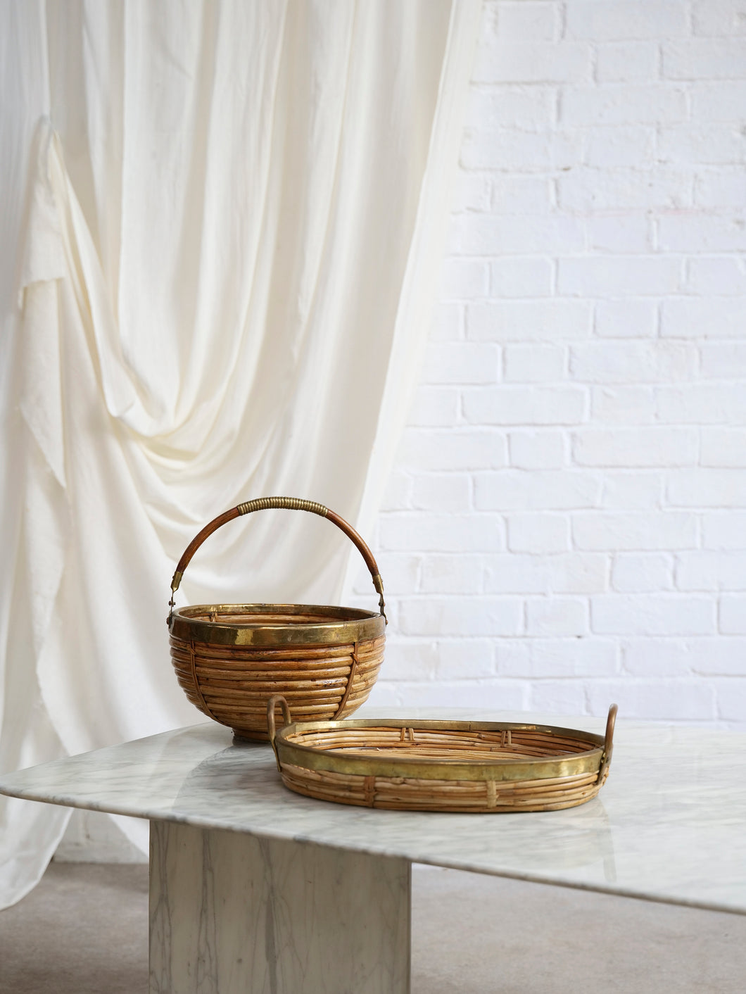 Pencil Reed & Brass Tray