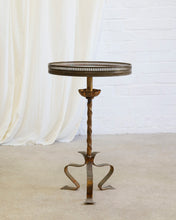 Load image into Gallery viewer, Gilt Metal Martini Table With Marble Top
