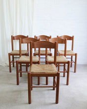 Load image into Gallery viewer, A Set Of 6 Rush Seat Dining Chairs
