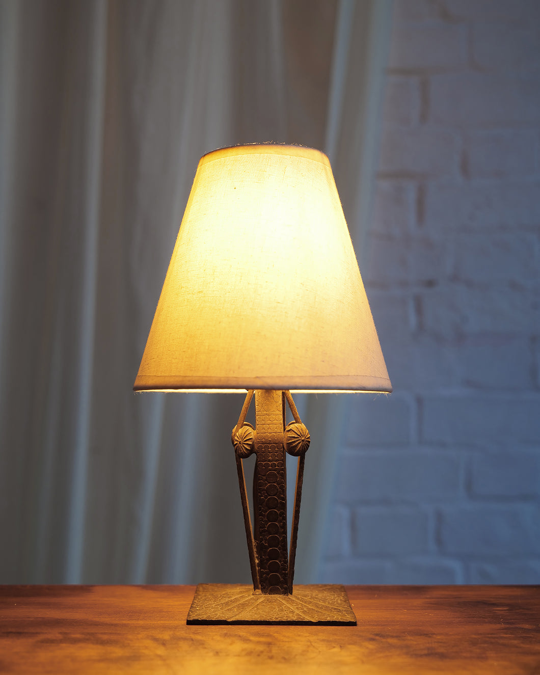 Small Art Deco French Art Deco Hammered French Lamp