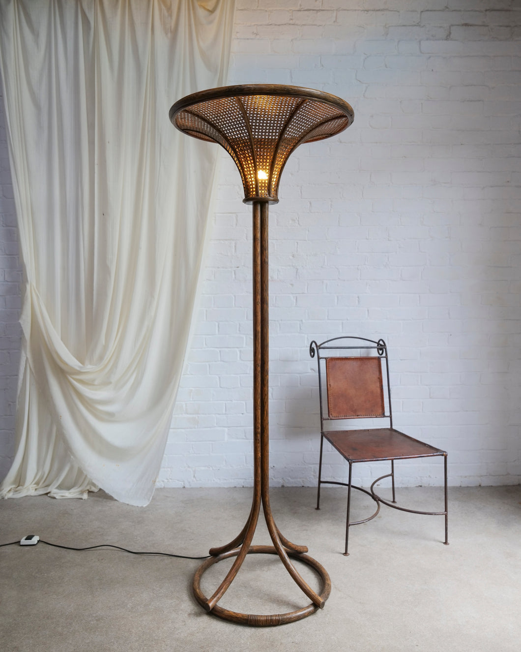 Extra Large Bamboo and Cane Floor Lamp