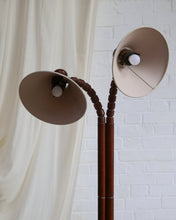 Load image into Gallery viewer, Solbackens Svarveri Solid Pine double headed floor Lamp
