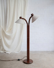 Load image into Gallery viewer, Solbackens Svarveri Solid Pine double headed floor Lamp
