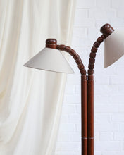Load image into Gallery viewer, Solbackens Svarveri Solid Pine double headed floor Lamp
