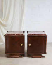 Load image into Gallery viewer, A Pair of Marble Top Bedside Tables
