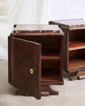 Load image into Gallery viewer, A Pair of Marble Top Bedside Tables

