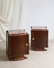 Load image into Gallery viewer, A Pair of Marble Top Bedside Tables

