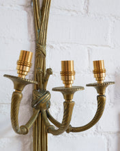 Load image into Gallery viewer, 19th Century Louis XVI Style Knot and Tassel Brass Wall Lights
