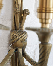 Load image into Gallery viewer, 19th Century Louis XVI Style Knot and Tassel Brass Wall Lights
