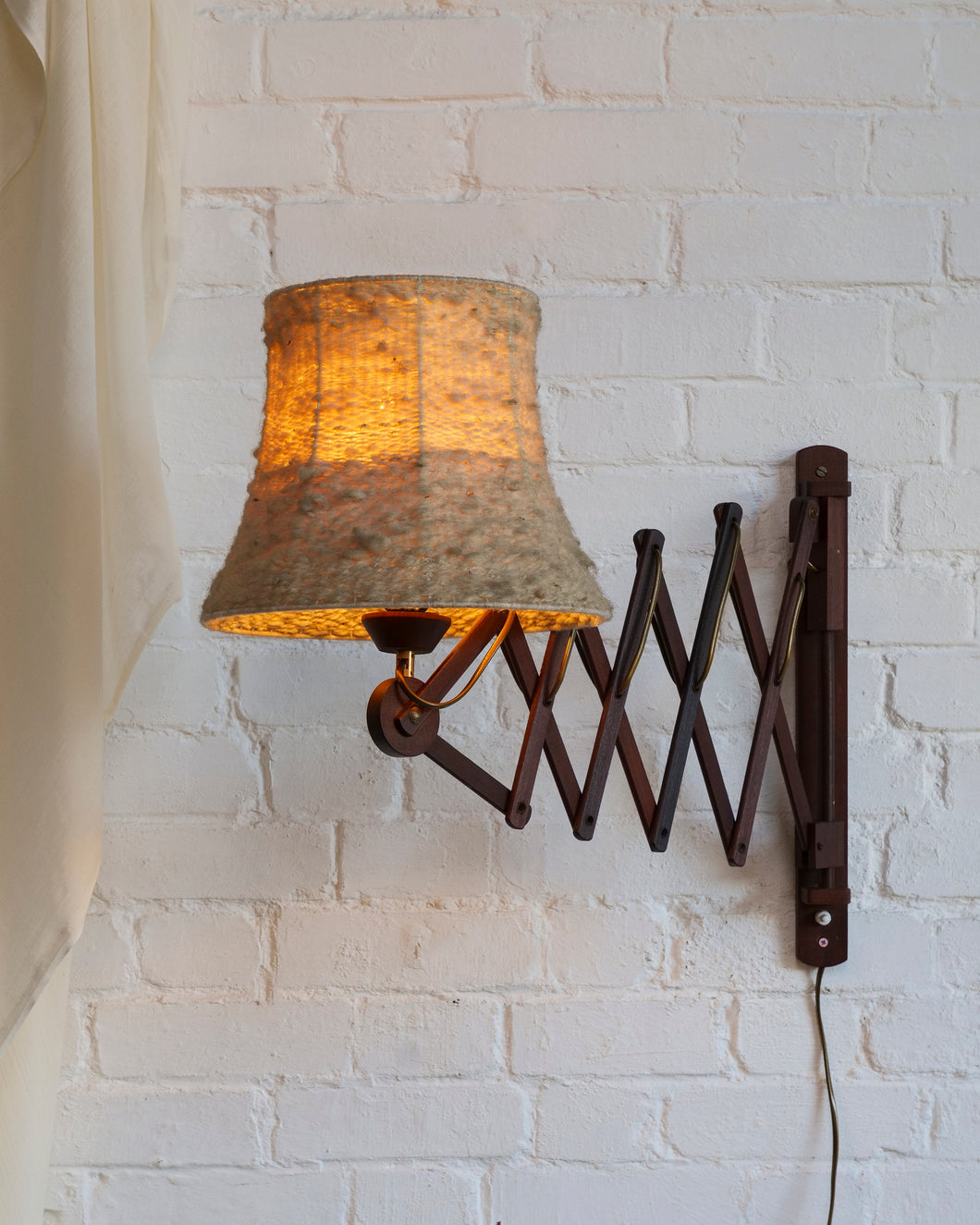 Midcentury Teak Scissor Lamp