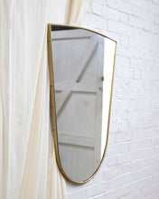 Load image into Gallery viewer, Midcentury Italian Brass Shield Mirror
