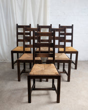 Load image into Gallery viewer, Ladder Back Oak and Rush Dining Chair
