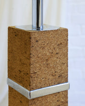 Load image into Gallery viewer, Cork and Chrome Table Lamp
