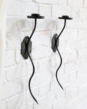 Load image into Gallery viewer, Pair Of Metal Wave Candle Sconces

