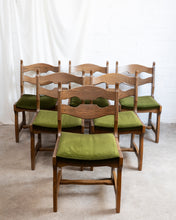Load image into Gallery viewer, Oak Razor Back Dining Chairs by Guillerme Et Chambron
