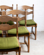 Load image into Gallery viewer, Oak Razor Back Dining Chairs by Guillerme Et Chambron
