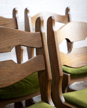 Load image into Gallery viewer, Oak Razor Back Dining Chairs by Guillerme Et Chambron
