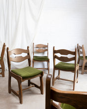 Load image into Gallery viewer, Oak Razor Back Dining Chairs by Guillerme Et Chambron
