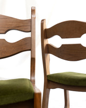 Load image into Gallery viewer, Oak Razor Back Dining Chairs by Guillerme Et Chambron
