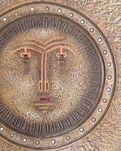 Load image into Gallery viewer, Round Aztec Sun Face Coffee Table
