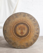 Load image into Gallery viewer, Round Aztec Sun Face Coffee Table
