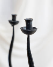 Load image into Gallery viewer, A Pair of Wiggly Metal Candle Holders
