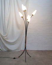 Load image into Gallery viewer, French 1950s Floor Lamp with Opaline Tulip Shades
