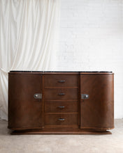 Load image into Gallery viewer, Art Deco Curved Marble Top Sideboard
