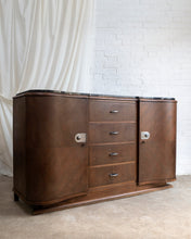 Load image into Gallery viewer, Art Deco Curved Marble Top Sideboard
