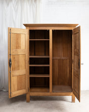 Load image into Gallery viewer, Brutalist Spanish Basque Two Door Oak Armoire
