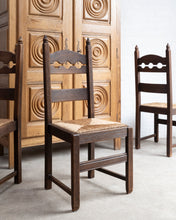 Load image into Gallery viewer, Set Of 5 Brutalist Rush Seat Razor Back Chairs
