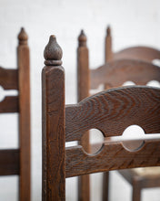 Load image into Gallery viewer, Set Of 5 Brutalist Rush Seat Razor Back Chairs
