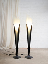 Load image into Gallery viewer, Floor Standing Iron and Glass Art Deco Lamps

