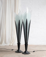 Load image into Gallery viewer, Floor Standing Iron and Glass Art Deco Lamps
